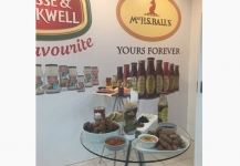 Food on display for the promo staff to give to customers